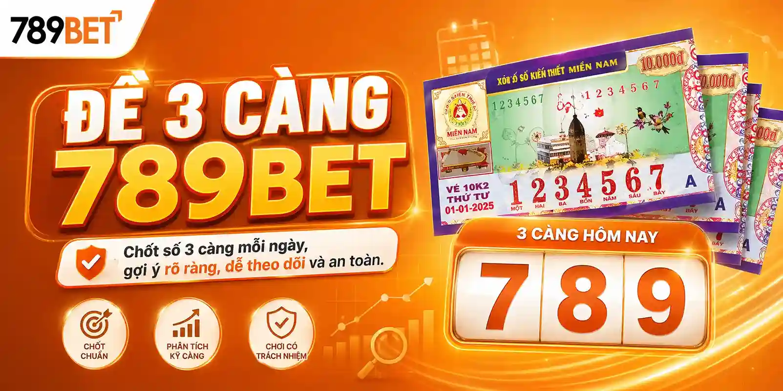 Xổ số 789bet: kinh nghiệm đề 3 càng 789bet